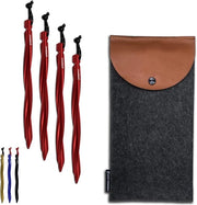 Stabiliatori per tende - haringe in alluminio grandi (25 cm) - set da 6 o 8 - con sacchetto e corda riflettente - chiodi per terra per campeggio (4x alluminio rosso)