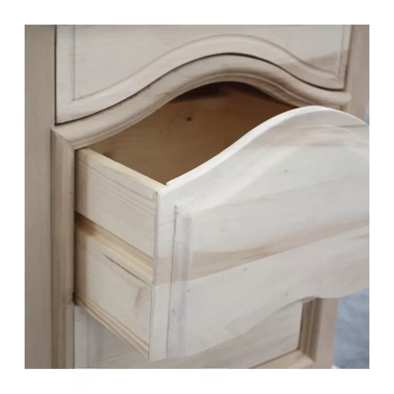 Comodino classico 3 cassetti legno grezzo 60x37x71 (496) - Mobili 2G
