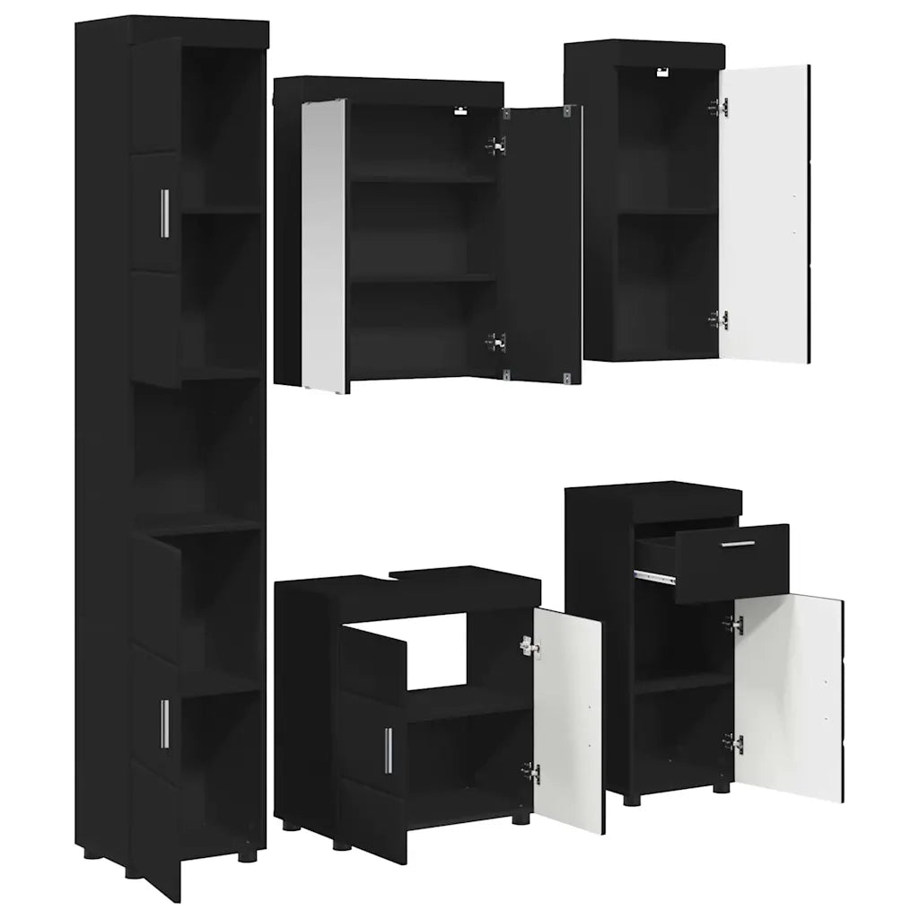 Set di mobili per il bagno TULUM Nero Legno multistrato 3398055