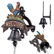 Campanello in ghisa KADAX con decorazione a forma di gallo, stile retrò, ornamentale.