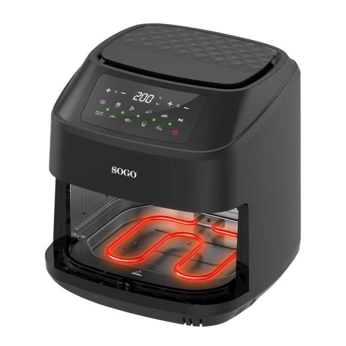 Friggitrice ad aria elettrica 7,5L con doppia resistenza, 10 programmi preimpostati, display LED digitale 2150W - SOGO