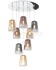 SOSPENSIONE CROMO TONDA 8 LUCI (3 AM+3 RA+2 CR) 1164CR-S8 T-MC