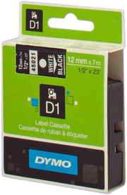 DYMO D1 etichette originali / stampa bianca su nero / 12 mm x 7 m / etichette autoadesive per etichettatrice LabelManager / 1 Pezzo