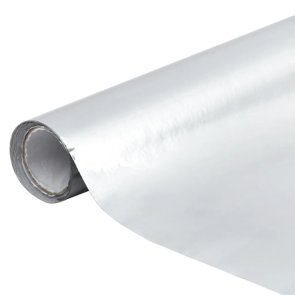 Pellicola Autoadesiva per Mobili Argento Lucido 500x90 cm PVC CFW1823275