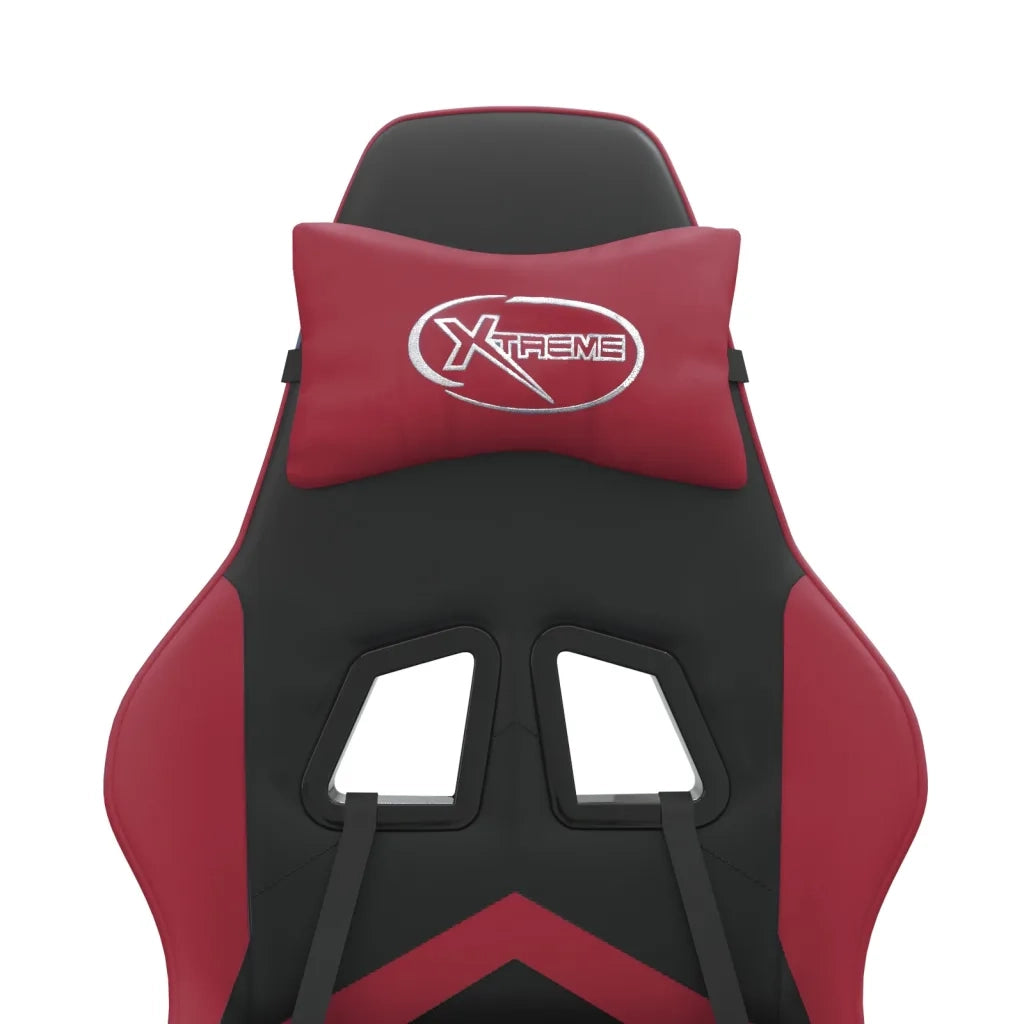 Sedia Gaming Girevole Poggiapiedi Nero e Rosso Vino Similpelle cod mxl 78401