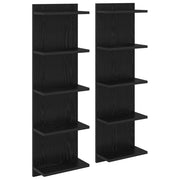 Scaffale da parete 2 pcs Rovere Nero 30 x 15 x 100 cm 8012399