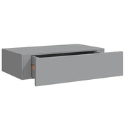 Scaffale con Cassetti da Parete | Mensola sospesa Grigio 40x23,5x10 cm in MDF