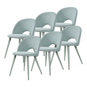Set Karijoki di 6 Sedie Imbottite da Sala Pranzo Rivestimento in Tessuto - Verde Chiaro [en.casa]