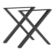 Set di 2 Gambe a Forma di X Maribo per Mobili 'Fai da Te' - Altezza 72 cm - Acciaio Nero [en.casa]