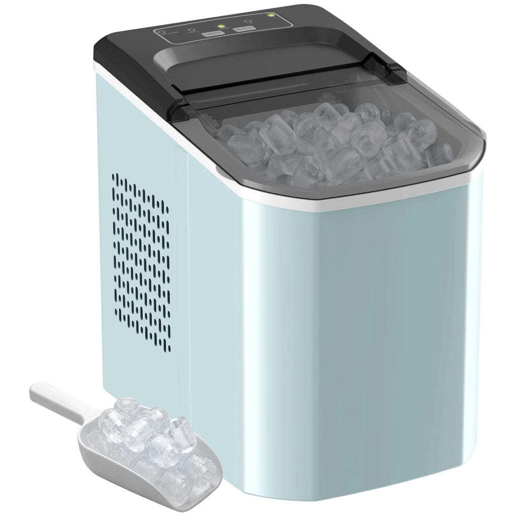Macchina del ghiaccio automatica ¨C zephmum ¨C 12 kg/24h, 9 cubi in 7 minuti, 2 dimensioni, 1.5L, blu