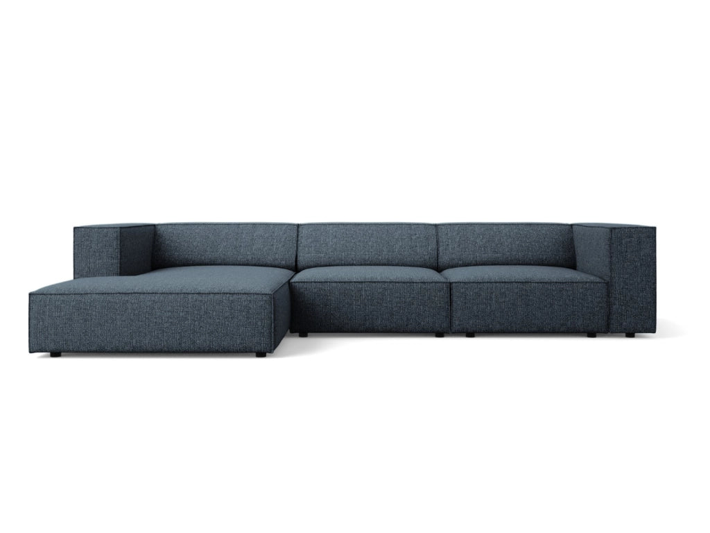 Cosmopolitan Design - Divano angolare sinistro "Arendal" 4 posti in ciniglia blu reale 