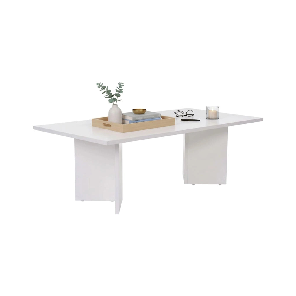 Turate, Tavolino da Salotto Forma Rettangolare, 119x60x40h cm Bianco