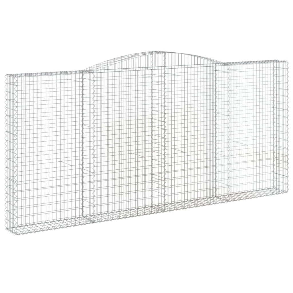 Set di 4 gabbioni ad arco per recinzioni a gabbia e muri di contenimento 400 x 30 x 180/200 cm ferro zincato argento 02_0041481