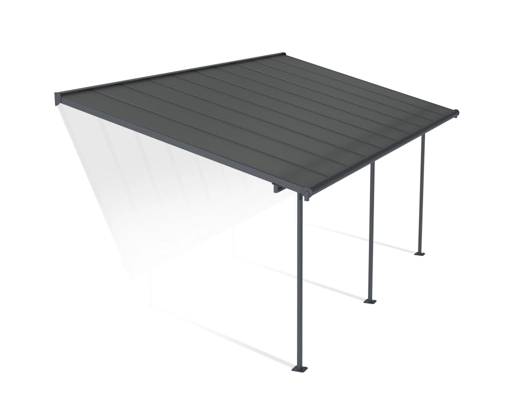 Pergola Addossata in Alluminio Capri 3X6.2 m Grigio