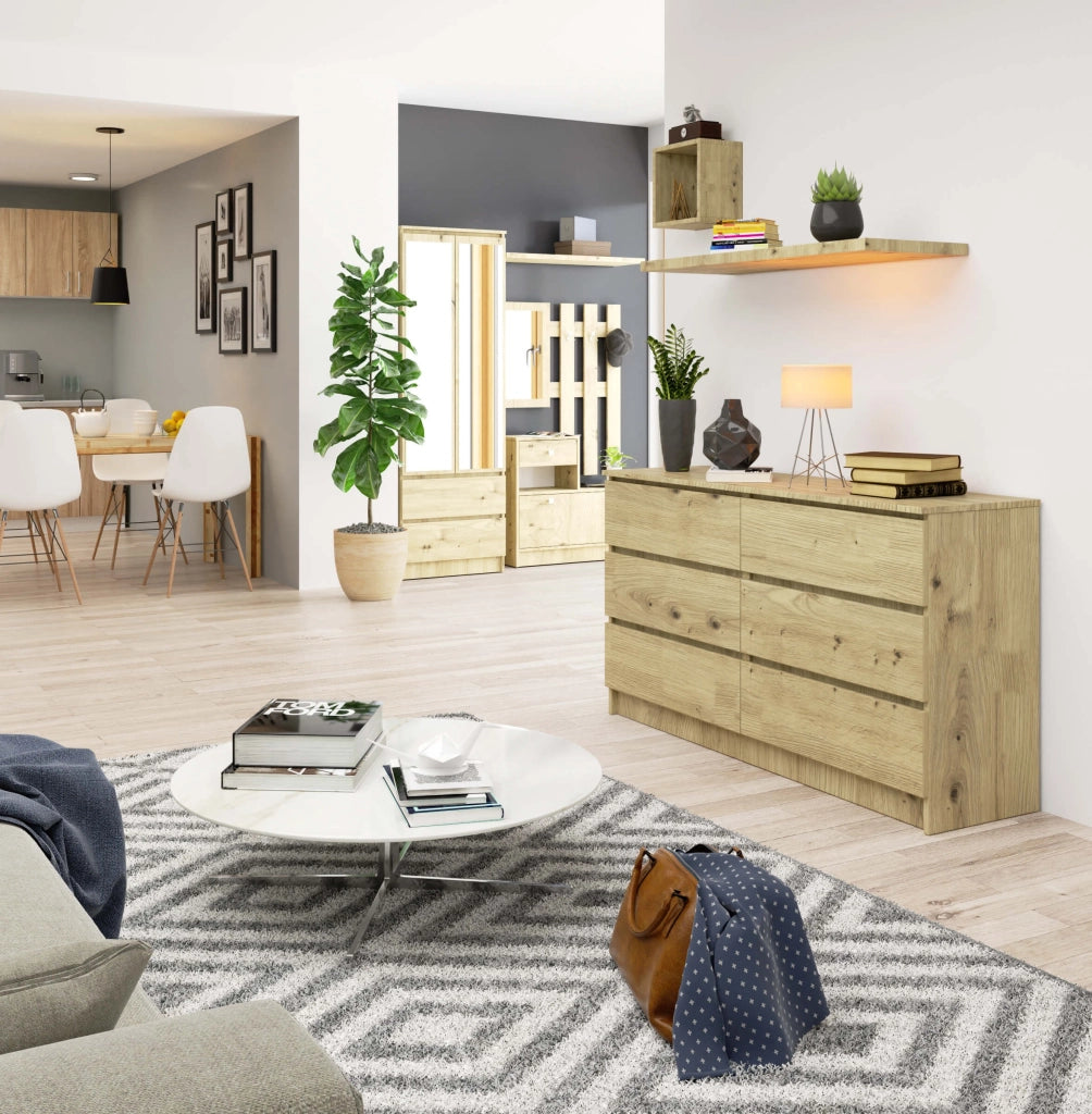Cassettiera AKORD K140 Quercia Artisan 138 cm 6 cassetti 138x40x77 cm