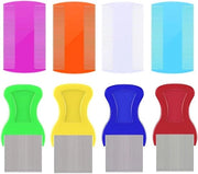 Set di 8 Pettini per Rimozione di Pedi e Dandruff con 4 Denti in Acciaio Inossidabile e 4 Denti a Doppia Faccia