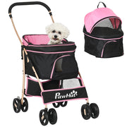 Carretto per Cani Piccoli 3 in 1 ¨C zephmum ¨C Rosa