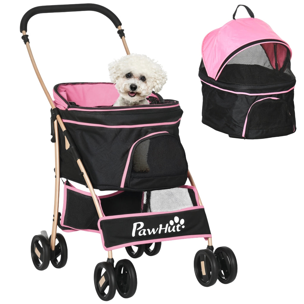 Carretto per Cani Piccoli 3 in 1 ¨C zephmum ¨C Rosa