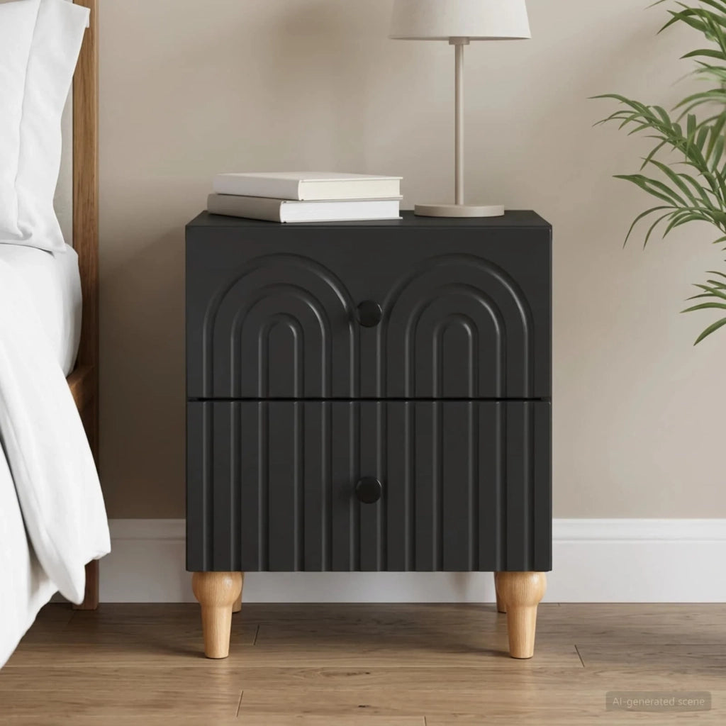 Armadio da Notte Nero 43 x 34,5 x 48 cm Legno ingegnerizzato 894067