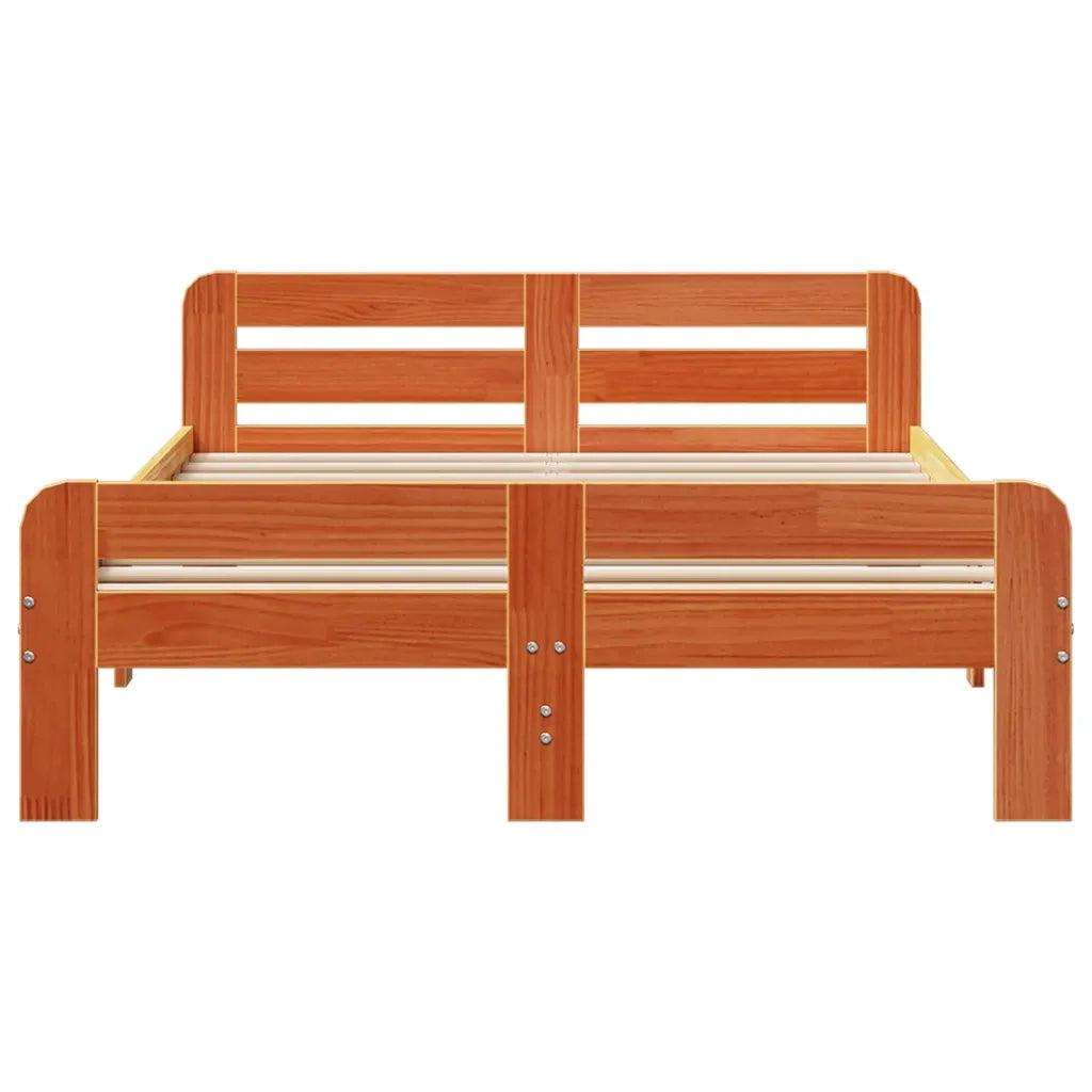 Letto senza Materasso Marrone Cera 200x200 cm in Legno di Pino 855462
