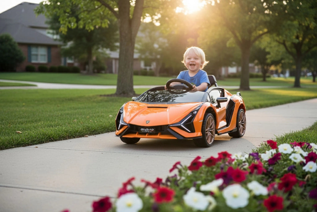 Macchina Elettrica per Bambini Licenza Ufficiale Lamborghini Sian 10,8V 5,4Ah Arancione