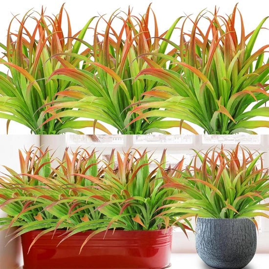 6 pezzi di piante artificiali per esterno altezza 40 cm con erba sintetica piante artificiali resistenti all'usura per balconi piante artificiali di siepe per balcone giardino terrazza veranda decorazione