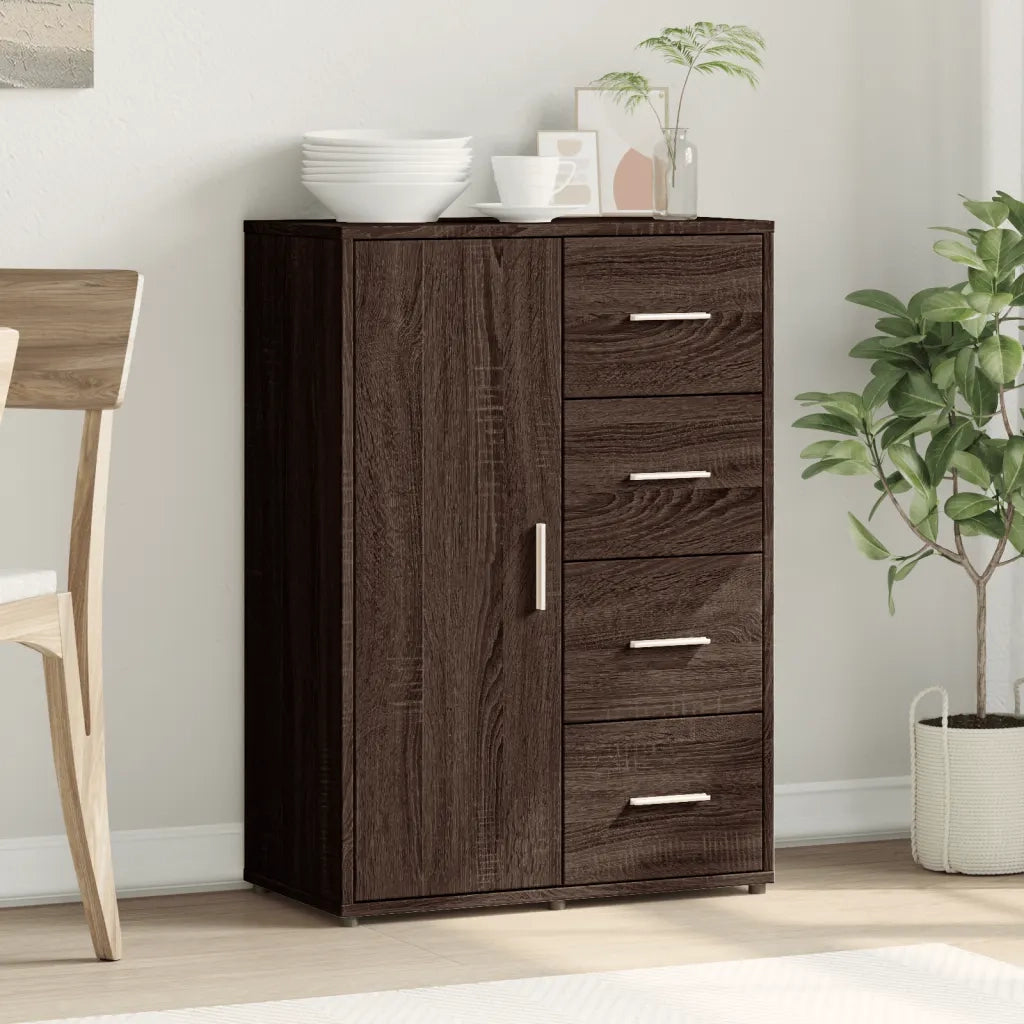 Credenza Rovere Marrone 60x31x84 cm in Legno Multistrato 840512
