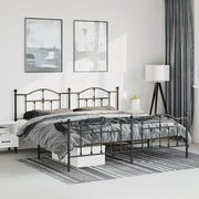 Giroletto con Testiera e Pediera Metallo Nero 193x203 cm 353463