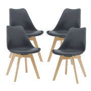 Set di 4 sedie da pranzo in similpelle color faggio grigio 03_0006763