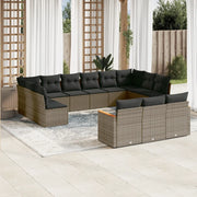 Set Divani da Giardino 13 pz con Cuscini Grigio in Polyrattan 3258861