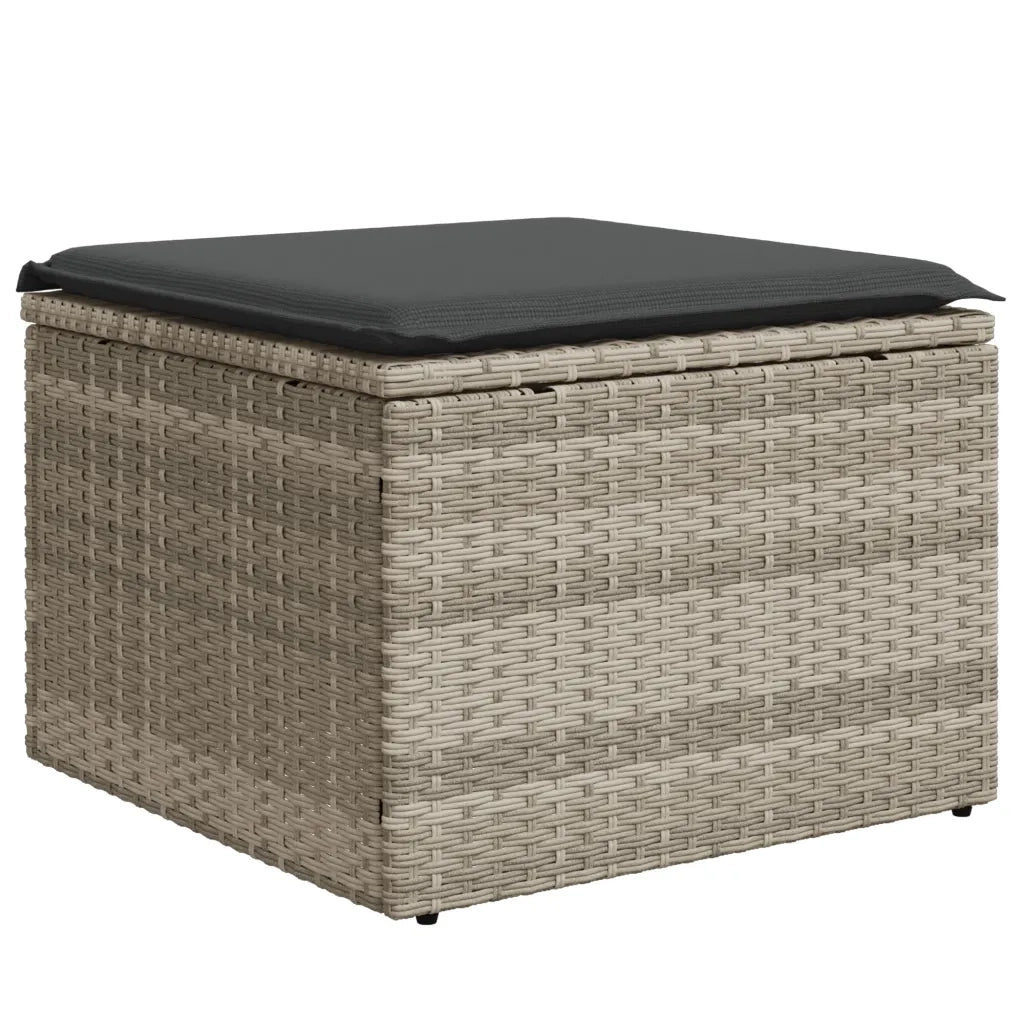Set Divani da Giardino 7pz con Cuscini Grigio Chiaro Polyrattan 3269312