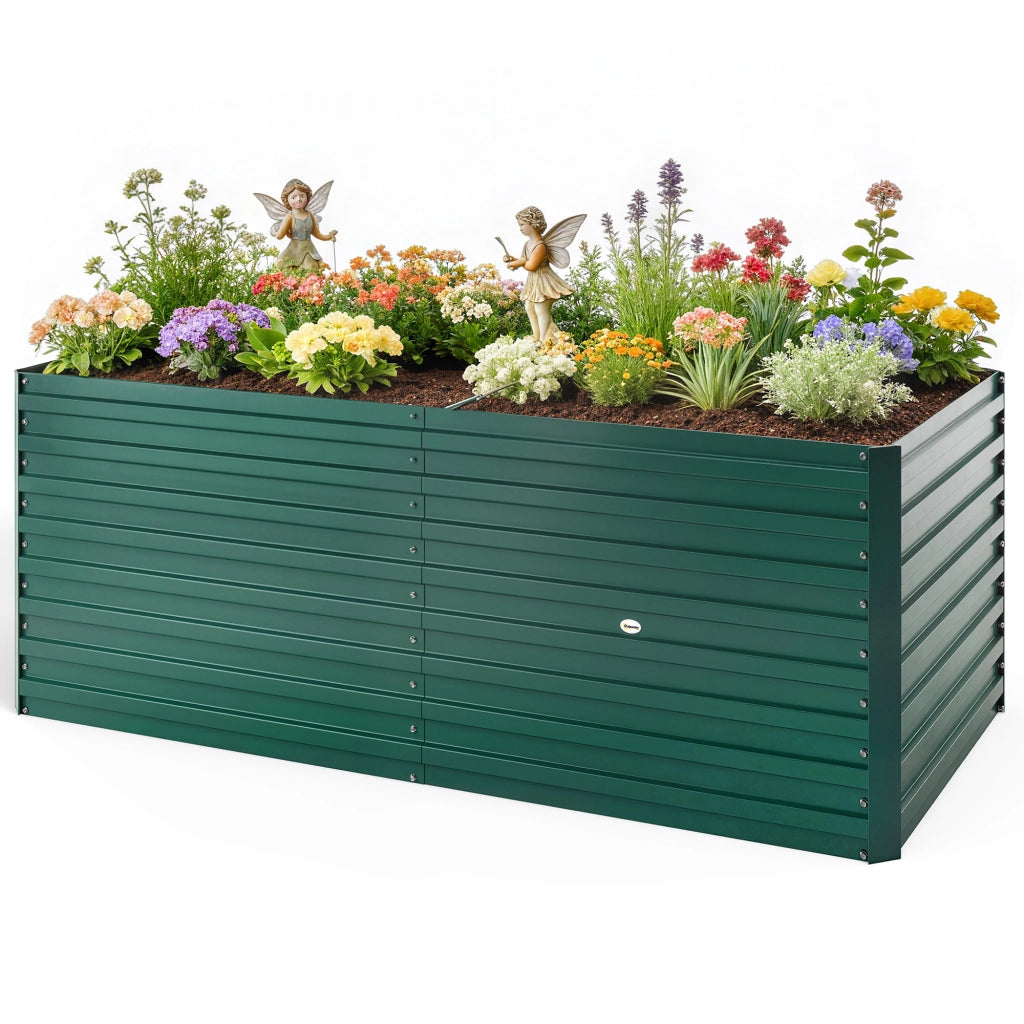Fioriera Rialzata Rettangolare per Giardino ¨C Zephmum ¨C Verde 160x80x60cm