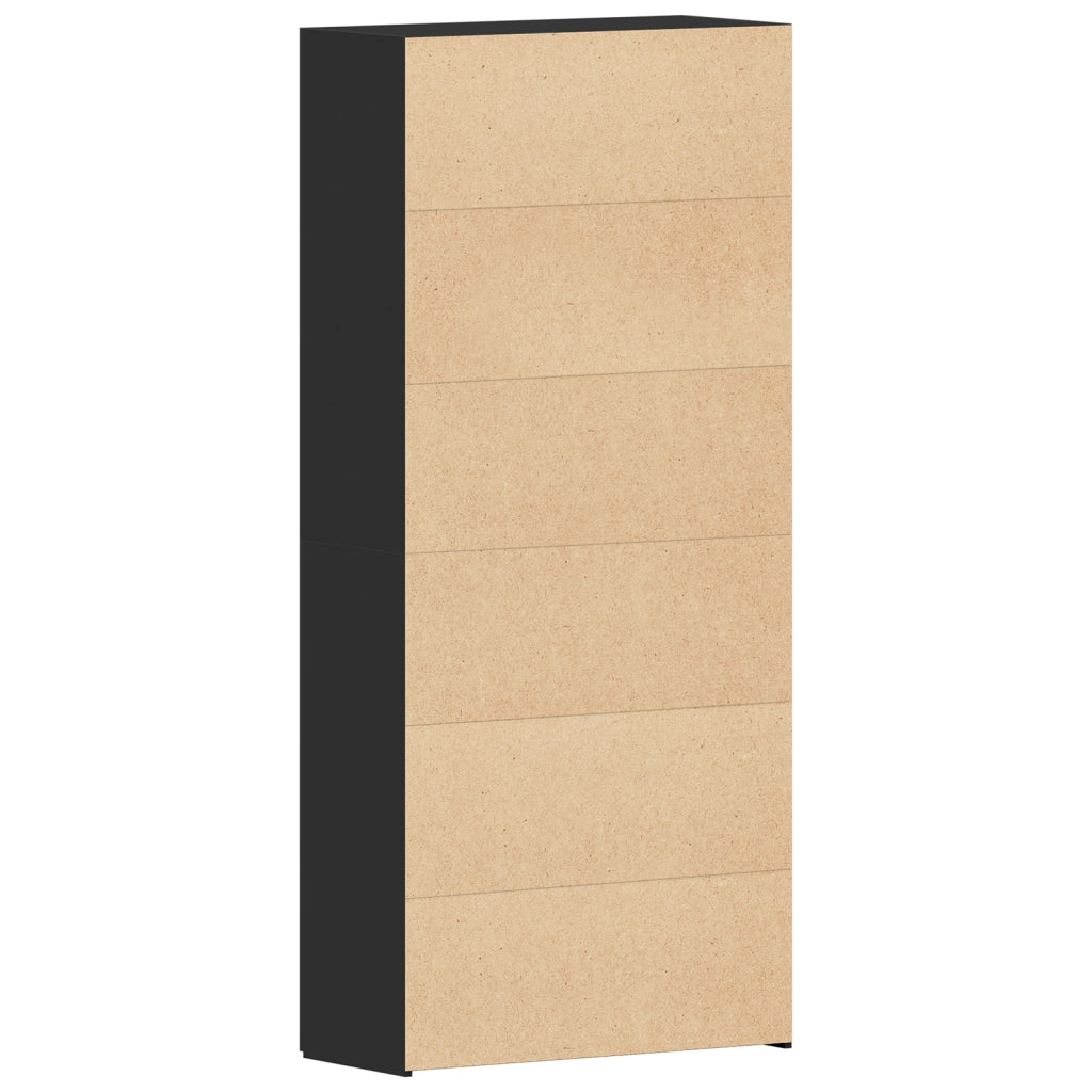 Mobile per scarpe Nero 80x35,5x180 cm in Legno Ingengnerizzato