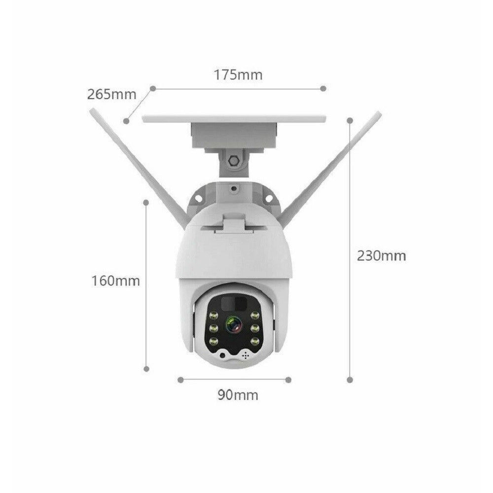 Trade Shop - Telecamera Esterna Full Hd 1080p 5.0mp Ptz Wireless Con Pannello Solare Wifi -