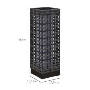 Lampada Da Esterno Solare Effetto Rattan 15,5 X 15,5 X 46 Cm Acciaio E Rattan Sintetico Grigio Per Giardino Con Accensione Automatica