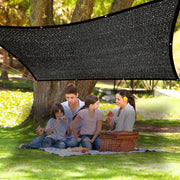 Tenda solare, capanna per giardino, rete di protezione solare, recinzione, zonterzo, tenda con anelli di fissaggio, copertura quadrata per piante all'aperto, terrazza, pollaio, spiaggia, protezione da sguardi, auto, nero (90% - 2 x 4 m)