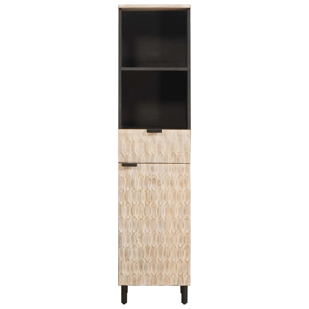 Mobile da Bagno con lo scaffale Nero e Bianco 38 x 33 x 160 cm 4017886
