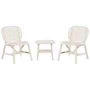 Set bar bistrot da giardino per esterni Tavolo e sedie basse Materiale sintetico bianco sporco