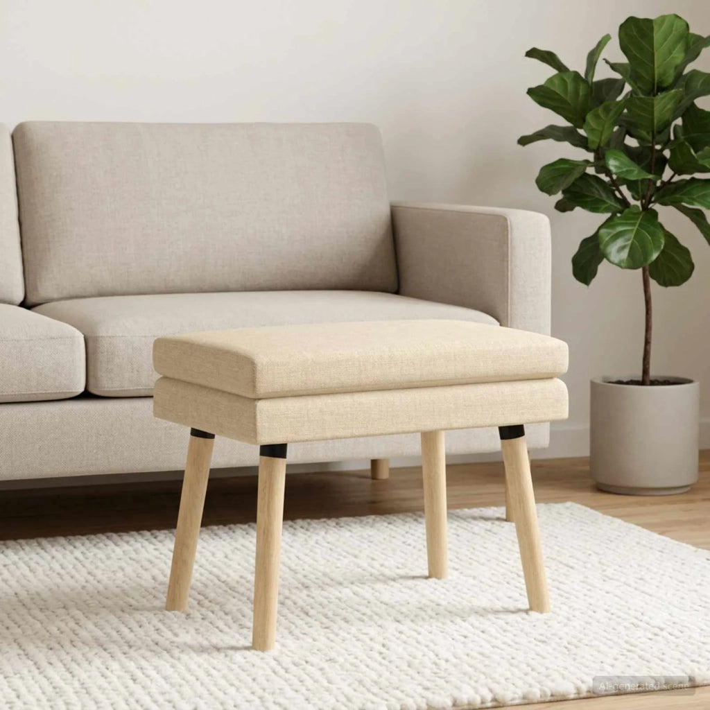Panchina a doppio strato Crema 60 x 40 x 46 cm Tessuto 42038424