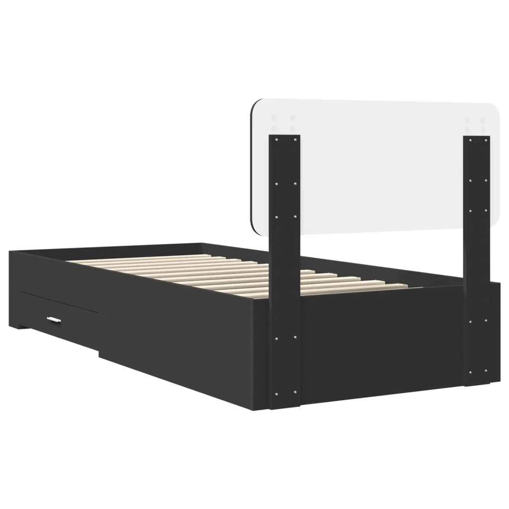 Struttura del letto Nero 100 x 200 cm Legno multistrato