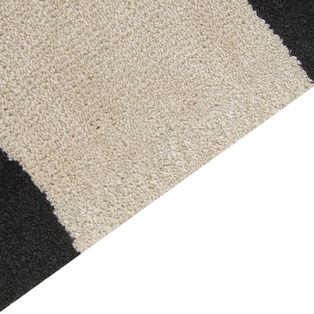 Tappeto Beige Nero Poliestere 300 x 400 cm Motivo astratto geometrico a tinta unita Tappeto da salotto moderno e minimalista