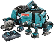 Makita DLX6068PT - Kit combinato LXT da 18 V agli ioni di litio, 6 pezzi, completo di 3 batterie agli ioni di litio da 5,0 Ah e caricatore fornito in una borsa resistente per il trasporto degli
