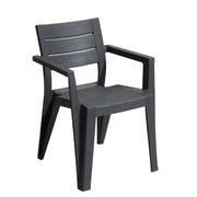 1 Pezzo Sedia da Giardino in Resina Lido Dark Antracite Toomax