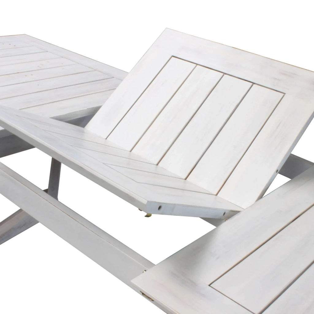 Tavolo estensibile in legno di Acacia bianco 150/200x90 cm mod. Bali