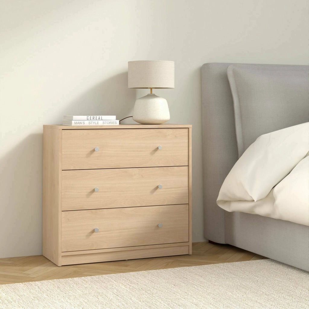 Cassettiera Alert, Settimino multiuso, Comò camera da letto, Mobile con cassetti, 72x30 h68 cm, Rovere