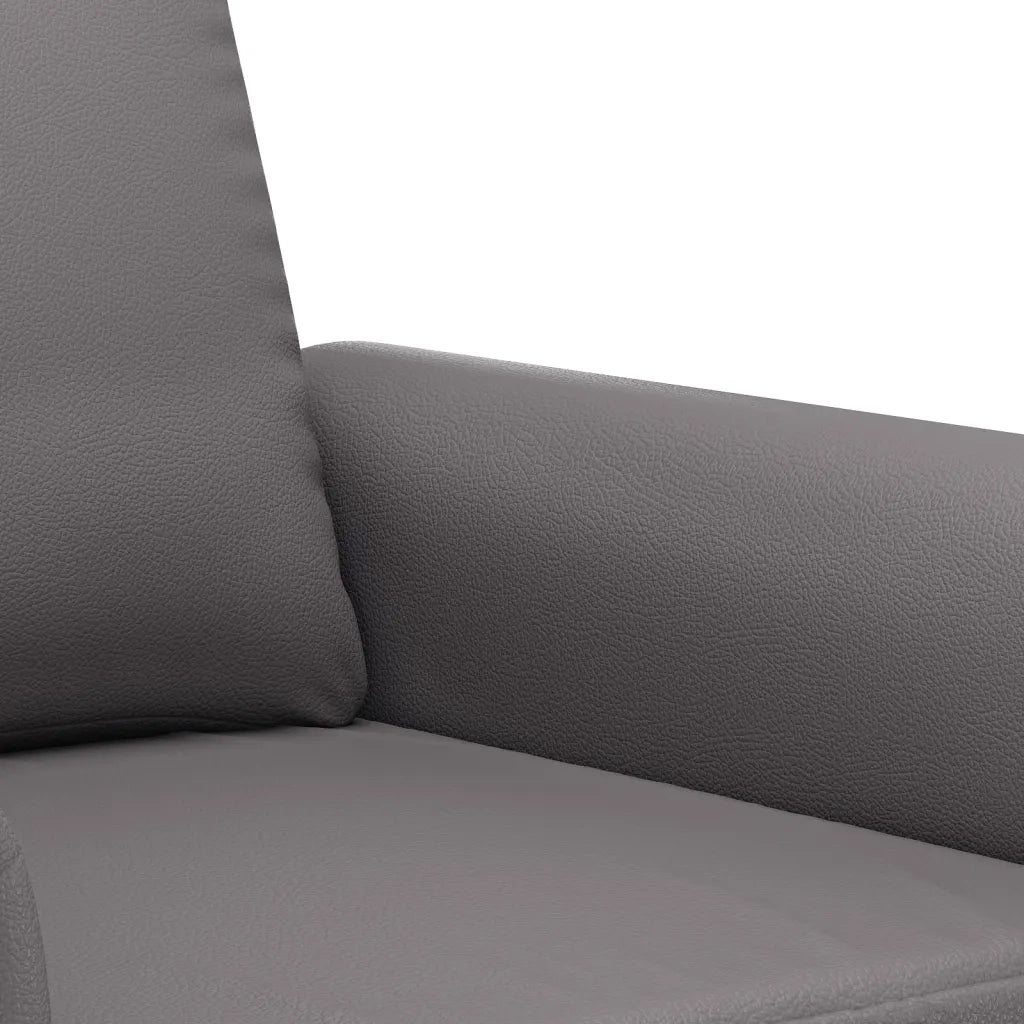 Set di Divani 3 pz con Cuscini Grigio in Similpelle
