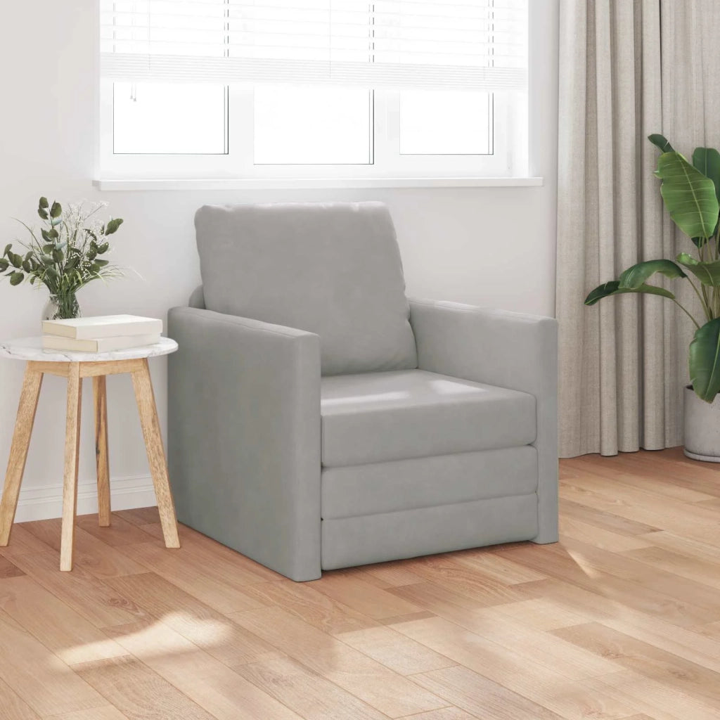 Divano letto Grigio chiaro 74 x 77 x 81 cm Velluto 4106612