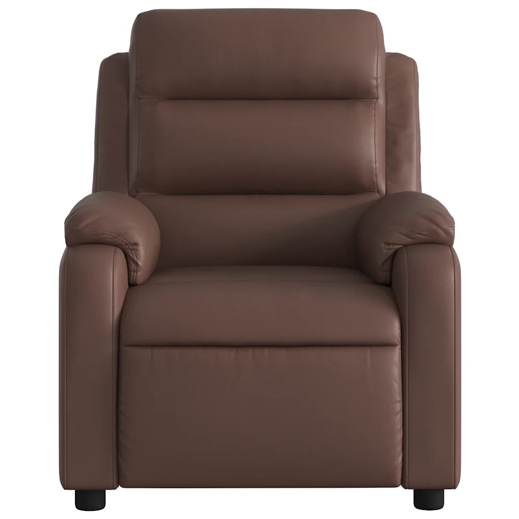Divano Sedia-Poltrona Reclinabile Elettrica Marrone in Similpelle 845703