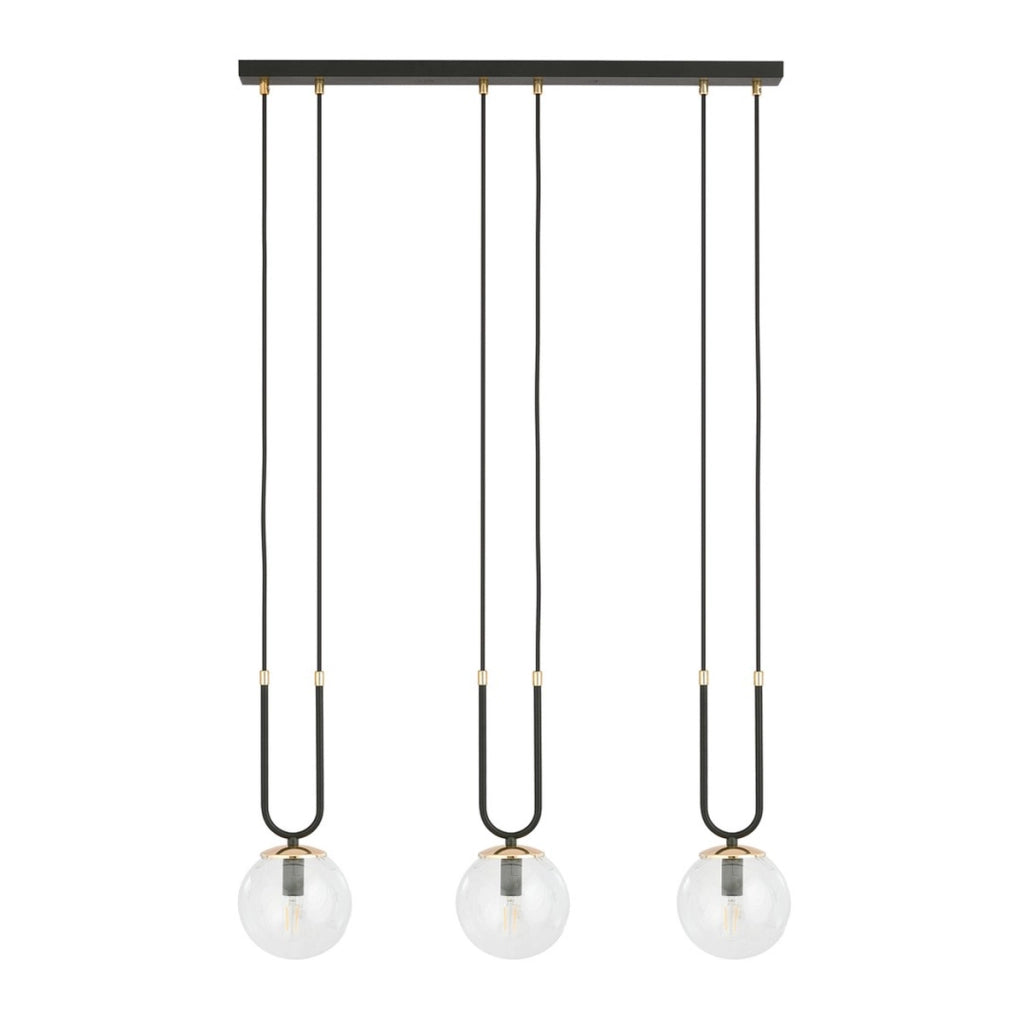Lampada a sospensione GLAM in acciaio nero opaco e vetro