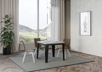 Tavolo Allungabile 90-180x90x80-78 cm Flame Libra Bianco Frassino